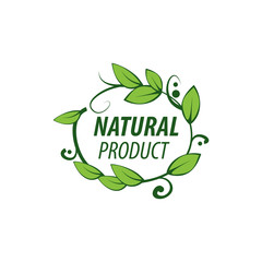 Natural product logo design vector template. Leaf icon