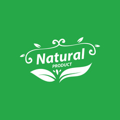 Natural product logo design vector template. Leaf icon