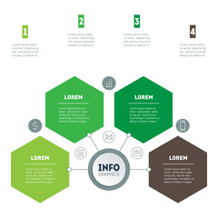 The development and growth of the business. Infographics. Time line of Social tendencies and trends graph. Business concept with 4 options, parts, steps or processes.