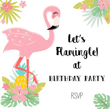 Flamingo birthday party invitation!