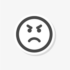 Fototapeta premium Angry emoticon, emoji sticker, simple vector icon