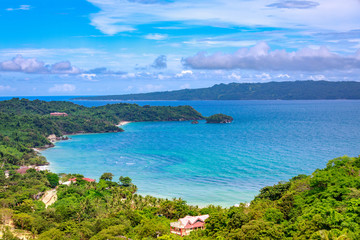 Fototapeta na wymiar Boracay Island overview from Mount Luho view point in Aklan, Philippines