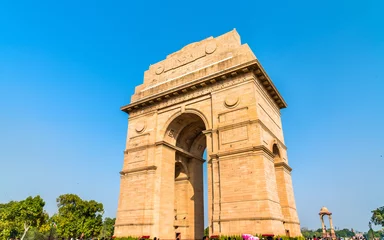 Gordijnen The India Gate, a war memorial in New Delhi, India © Leonid Andronov
