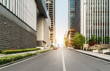 empty highway with cityscape and skyline of chongqing,China.