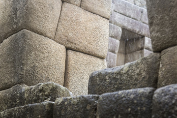 Detail of an inca wall make from bricks