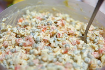 One of the most widespread salads in Poland served for dinners or as a snack.