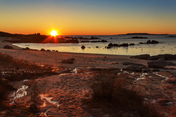 Castineira beach at sunset