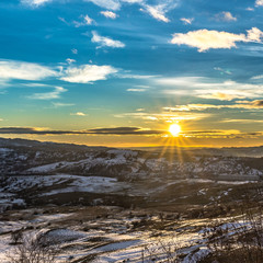 Sunset over the hills