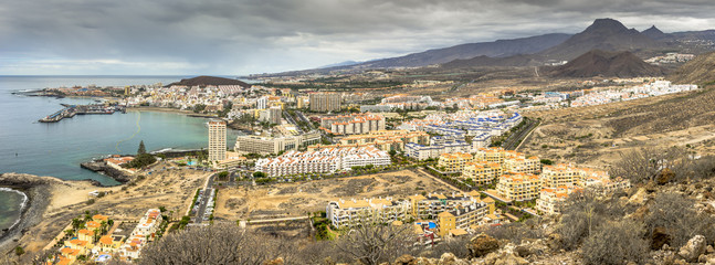 Fototapeta na wymiar Los Crostianos, Tenerife with a view of Las Americas and Costa Adeje. March 2018
