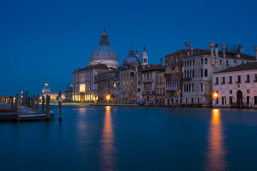 Fototapeta na wymiar Venice, Italy: night view of the Grand Canal