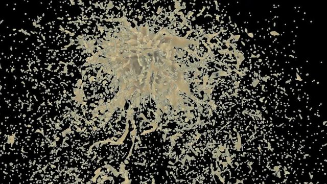 Coffee explosion liquid on a black