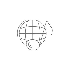 Global Music note icon. Simple element illustration. Global Music note symbol design template. Can be used for web and mobile