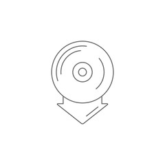 Download music icon. Simple element illustration. Download music symbol design template. Can be used for web and mobile