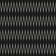Abstract geometric seamless pattern with curved zigzag lines, thin wavy stripes © Olgastocker
