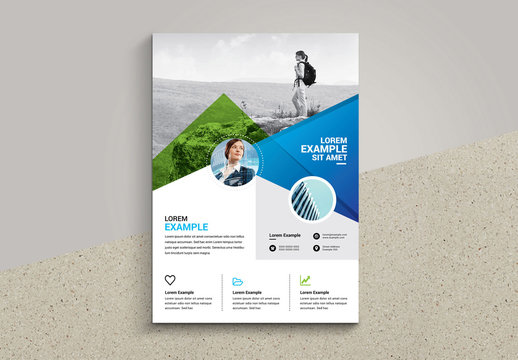Green and Blue Travel Flyer Layout