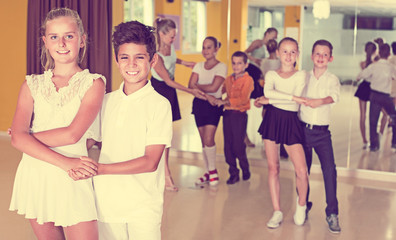 Fototapeta premium Children dancing in studio