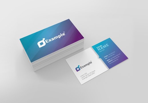 Blue and White Business Card Layout