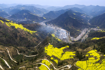 aerial photo of small village of Anhui, China