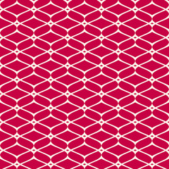 Vector mesh seamless pattern. Red and white luxury background. Grid, lattice