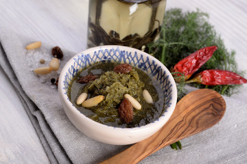 Bowl with wild fennel dressing, Sicilian ingredient