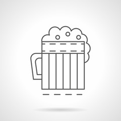Mug of ale flat line vector icon
