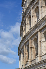 Part of a wall of the Colosseum and sky