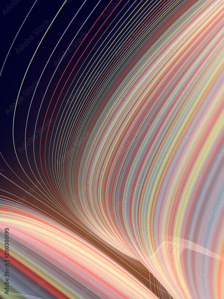 Leinwandbilder digital colored lines abstract background. 3d rendering