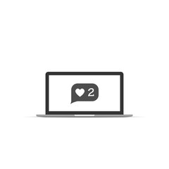 like vector icon on screen laptop. vector illustration