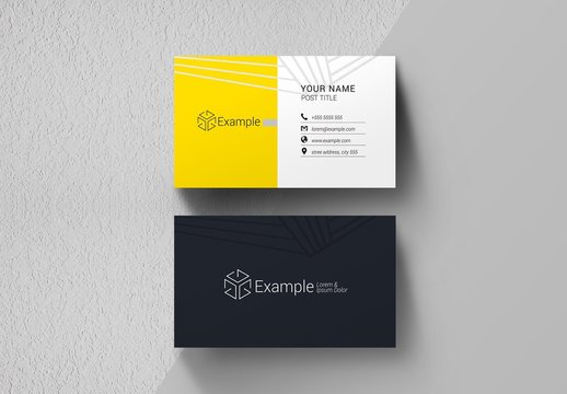 Black, Yellow, and White Business Card Layout