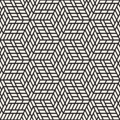 Vector seamless pattern. Modern stylish lattice texture. Repeating geometric background. Cubes with mosaic faces.