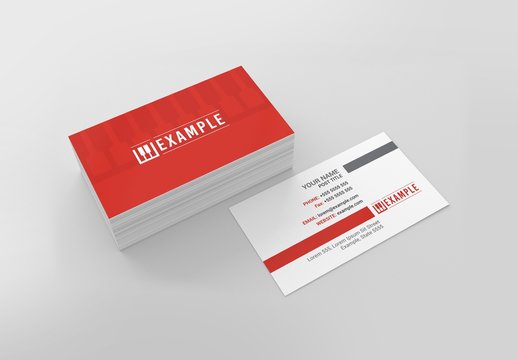 Red and Gray Business Card Layout