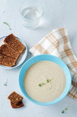 Mushrooms potato cream soup