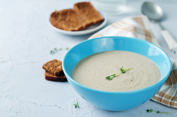 Mushrooms potato cream soup