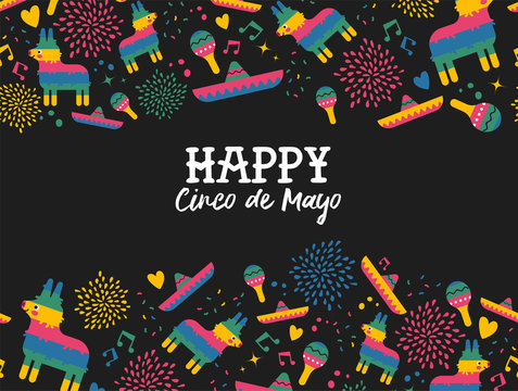 Happy Cinco De Mayo Mexican Pattern Greeting Card