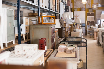 Obraz na płótnie Canvas Modern furniture shop with designer furniture for room