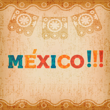 Happy mexico greeting card for mexican holiday