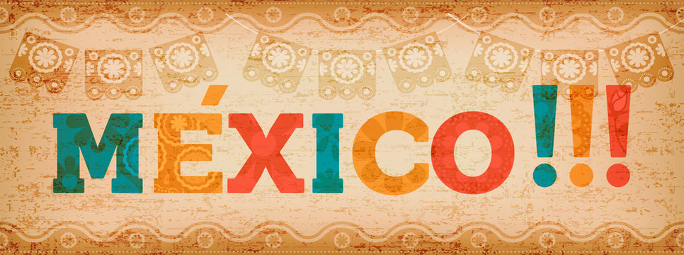 Happy mexico holiday typography quote banner