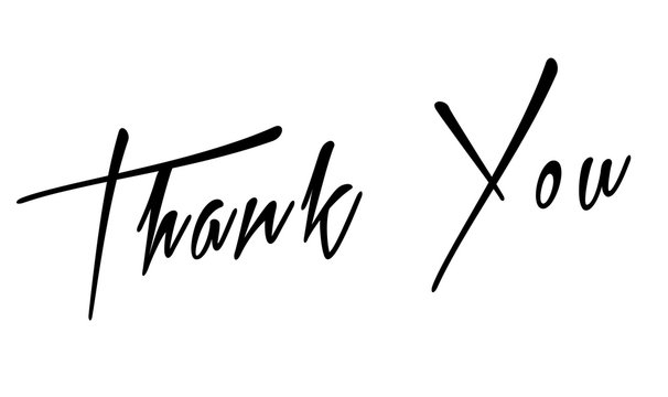 Ręcznie rysowane wektor napis frazy. Nowoczesna motywująca kaligrafia na ścianę, plakat, grafiki, karty, t-shirty i wiele innych, dziękuję kartce