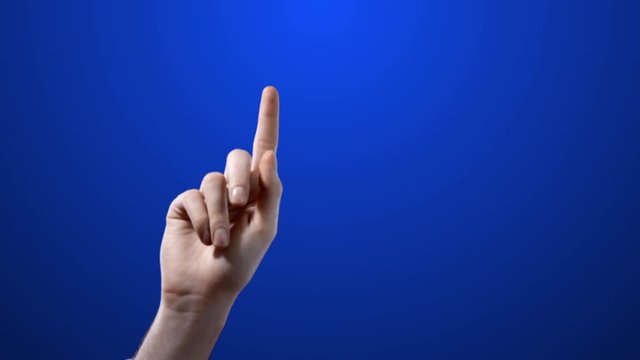 Touchscreen Wischbewegungen Swipe Right, Left und Zoom In und Out Green Screen 4k Video Footage Set mit blauem Werbebeispiel. 