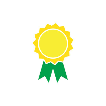 award icon yellow and green circle