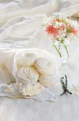 Zefir, zephyr is a type of soft confectionery made by whipping fruit and berry purée (mostly apple puree) with sugar and egg whites 