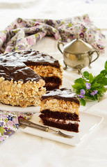 chocolate cake with Dacquoise layer