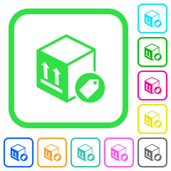 Package labeling vivid colored flat icons