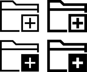 Obraz premium Computer New Folder Icon, Create New File Folder, Add New Folder