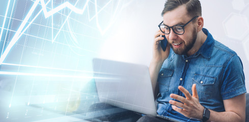 Male freelancer at coworking