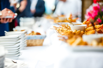 Assorted roll pastry with sauce