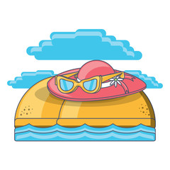 beach hat icon over white background, colorful design. vector illustration