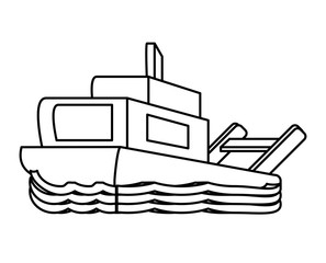 ship icon over white background, vector illustration