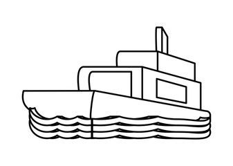 boat icon over white background, vector illustration