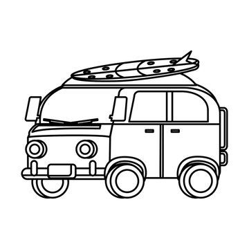 surf van icon over white background, vector illustration